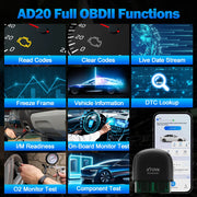 XTOOL AD20 Bluetooth OBD2 Scanner For Engine System Diagnostic Code Reader HUD Display Perfromance Test Lifetime Free Update - My Variety Superstore 25