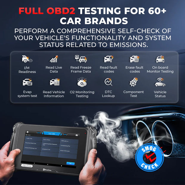 BOSSCOMM iTouch 880 OBD2 Scanner Full System Automotive Scanner with 8 Reset Service and Lifetime Free Update 8 Inch Display