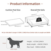 Elevated Dog Bed Sofa Microfiber Leather Cover Luxurious Extra Large Pet Snuggle Lounge Chair with Removable Cushion - My Variety Superstore 25