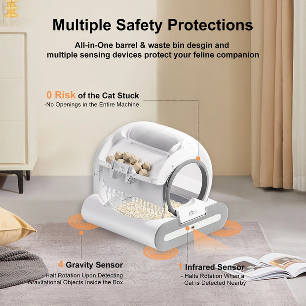 DOEL  Automatic Cat Litter Box Self Cleaning with App Control & Cat Litter Mat Smart Cat Toilet for Multiple Large Cats - My Variety Superstore 25