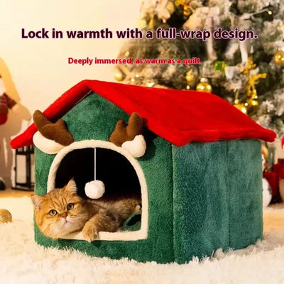 Cozy Fleece Lined Pet House Washable Keeps Warm Year Round
