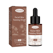 Tanning Face Serum for Body and Face Dark Bronzer Self Tanning Drops Moisturizing Fine Line Repair with Aloe Vera and Jojoba Oil