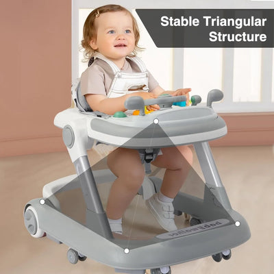 2 in 1 Baby Walker, Toddler Baby Push Walker with Removable Feeding Tray and Music Tray(Without Battery), Foldable Walker - My Variety Superstore 25
