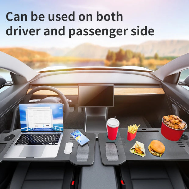 Desk For Tesla Model 3 Y 2024 Car Steering Wheel Laptop Tray Food Desk Portable Office Table