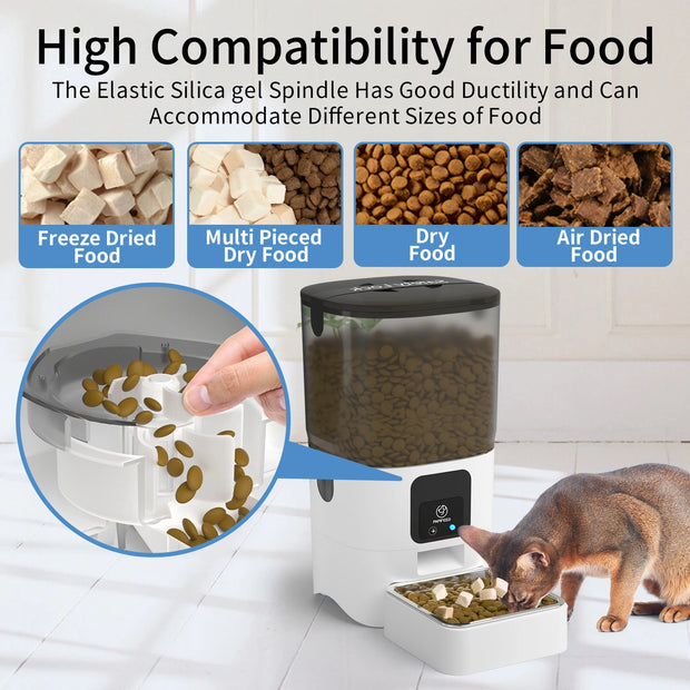 PAPIFEED Smart Automatic Cat Feeders WiFi Pet Feeder with APP Control for Remote Feeding Detachable for Easy Clean Cat Food - My Variety Superstore 25