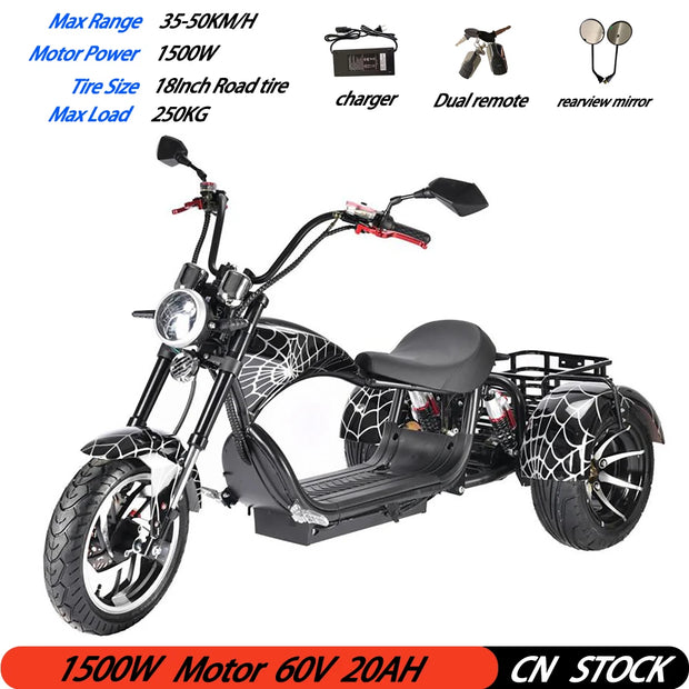 Adult Electric 3 Wheel Scooter 2000W Motor Max Speed 35-45KM/H Max Load 250KG 18 Inch Off road Fat Tire Electric Scooter - My Variety Superstore 25