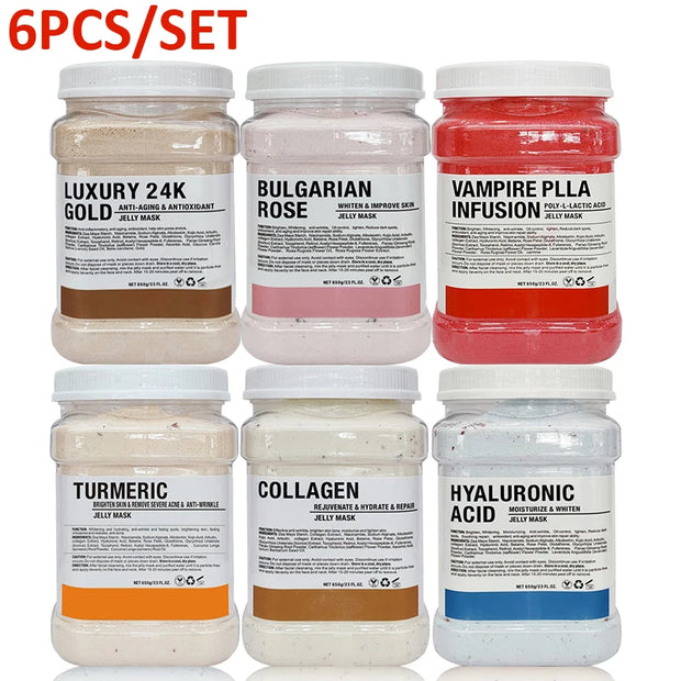 6PCS Jelly Mask Powder 650G Professional Facial Skin Care Products for Beauty Salon Use - My Variety Superstore 25