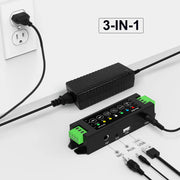 Herdio 4 Channel Bluetooth Amplifier 200W Power Output with 24V5A AC DC Power Supply Wall Mount USB MIC AUX for Passive Speakers - My Variety Superstore 25