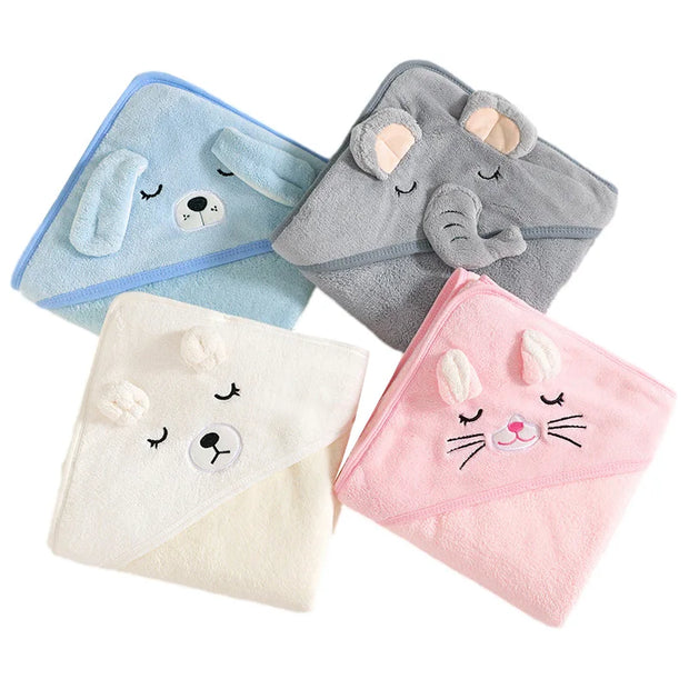 Dreamy Cartoon Animal Hooded Baby Towel Keeps Baby Cozy