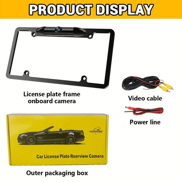 US License Plate Frame Rear View Backup Camera with IR LED Night Vision for Car SUV Pickup