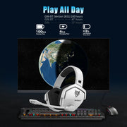 Powerful Wireless Gaming Headset with Low Latency for Immersive Play