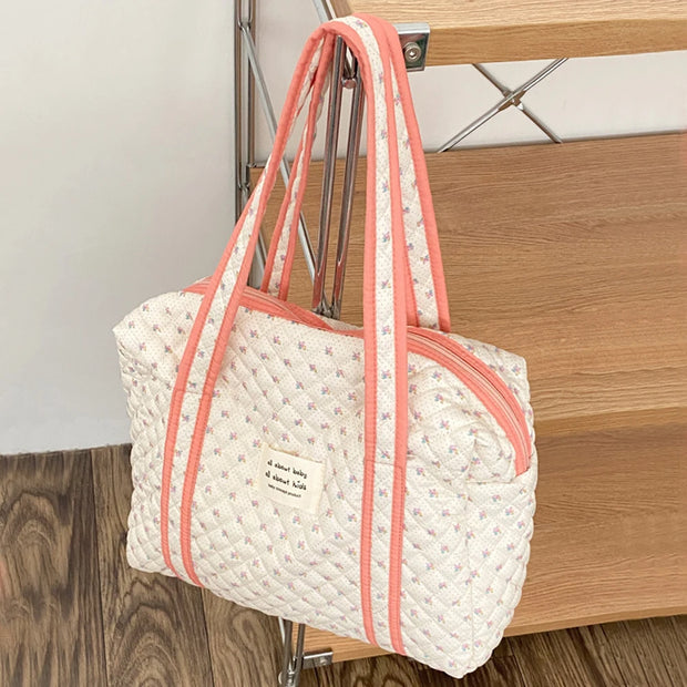 Amazing Cotton Diaper Bag With Cartoon Print For Busy Moms