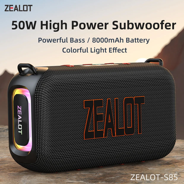 Zealot S85 50W 3D Portable Bluetooth Speaker Dual Diaphragm IPX6 Waterproof Outdoor Strap Speaker - My Variety Superstore 25