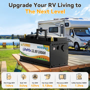 12V 100Ah LiFePO4 Battery Pack With 100A BMS For RV Boat Motors Inverter Solar Power