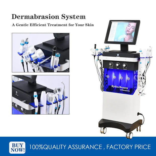 14 In 1 Diamond Peeling Hydro Facial Machine Water Jet Aqua Facial Vacuum Skin Care Cleaning Lifting Bubble Spa