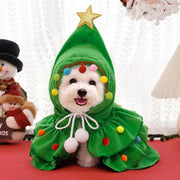 Festive Cat Christmas Outfit Star Pompom Cape Delights Pets