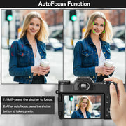 Compact Digital Photography Camera 4K WIFI Webcam Retro Vlog Recorder YouTube 64MP Camcorder 3 Inch Flip Screen Wide Angle Lens - My Variety Superstore 25