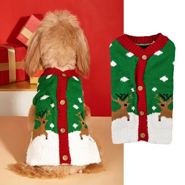 Cozy Pet Sweater Gingerbread Antler Hoodie With Belt Warmth