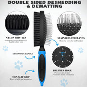2PCS Dog Grooming Tools - Double-Sided Bath Brush for Shedding and Bathing, Suitable for Short/Long Haired Dogs - My Variety Superstore 25