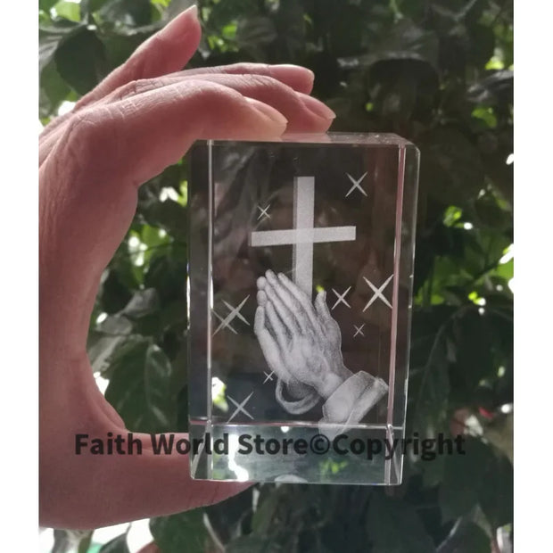 Stunning 3D Crystal Cross Statue Limited Edition Blessings