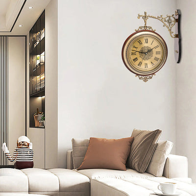 Elegant Double Sided Wall Clock Enhances Any Room Style
