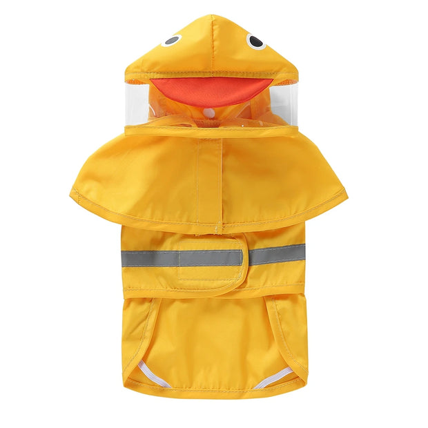 Fashionable Reflective Pet Dog Raincoat Cute Animal Hooded Waterproof Jacket for Big Dogs