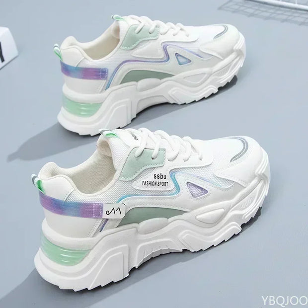 Vibrant Platform Sneakers For Women Green All Day Comfort