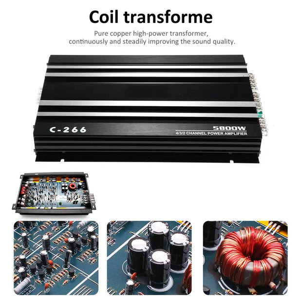 12V High Power Car Power Amplifier 4 Channel Audio Stereo Surround Subwoofer Player - My Variety Superstore 25