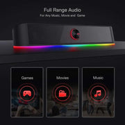 Redragon GS560 Adiemus RGB USB Desktop Soundbar 2.0 Channel Computer Speaker with Dynamic Lighting Bar Audio Light Sync Display - My Variety Superstore 25