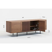 Wood TV Stand 65-Inch Flat Screen Television with Storage Mid Century Entertainment Center Rustic Design Sturdy Construction 4 - My Variety Superstore 25