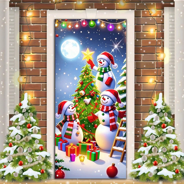 Joyful Festive Christmas Door Decor Washable Adds Joy