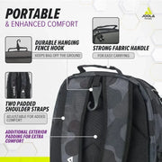 Deluxe Pickleball Backpack Large Paddle Bag Fits 4 Pickleball Paddles and Gear with Fence Hook Extra Pockets and Ventilated Design
