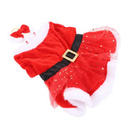 Bold Father Christmas Pet Costume With Bow Enduring Delight