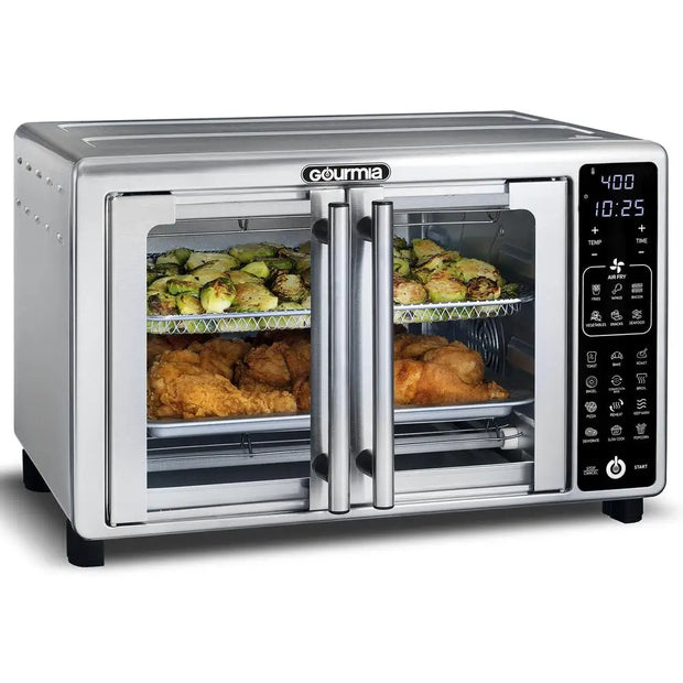 6 Slice Digital Air Fryer Toaster Oven with 19 One Touch Presets Stainless Steel Advanced Technology Perfectly Crisped Creations