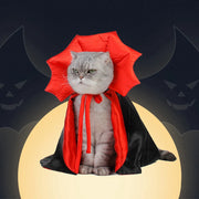 Vibrant Vampire Cloak Pet Costume With Pumpkin Print Fun