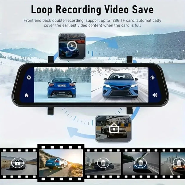 Upgraded 9.66 Inch Full HD CarPlay Screen Mirror Dash Cam with Dual Recording 24 Hour Parking Mode Night Vision and Rear Camera Motion Detection - My Variety Superstore 25