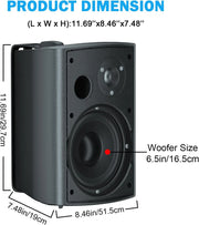 Herdio 4PCS 800W 6.5 Inch Outdoor Speakers Wired Waterproof Passive Wall Mount Speakers With Powerful Bass For Home Patio Poolside - My Variety Superstore 25