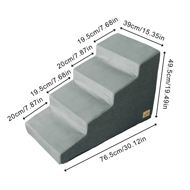 3/4 Steps High Density Foam Dog Stairs Ramps, for High Beds and Sofa, Non-Slip Pet Steps Sofa Bed Ladder, with Washable Cover - My Variety Superstore 25