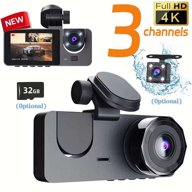 Car DVR 3 Channel Dash Cam 4K Video Recorder WIFI APP Front and Rear View Camera Night Vision Car Accessories - My Variety Superstore 25