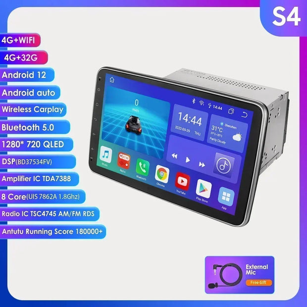 10.1 Inch Octa Core Carplay Car Stereo Universal Double Din Android Radio Rotatable Screen Multimedia Player Video Autoradio Audio RDS DSP - My Variety Superstore 25