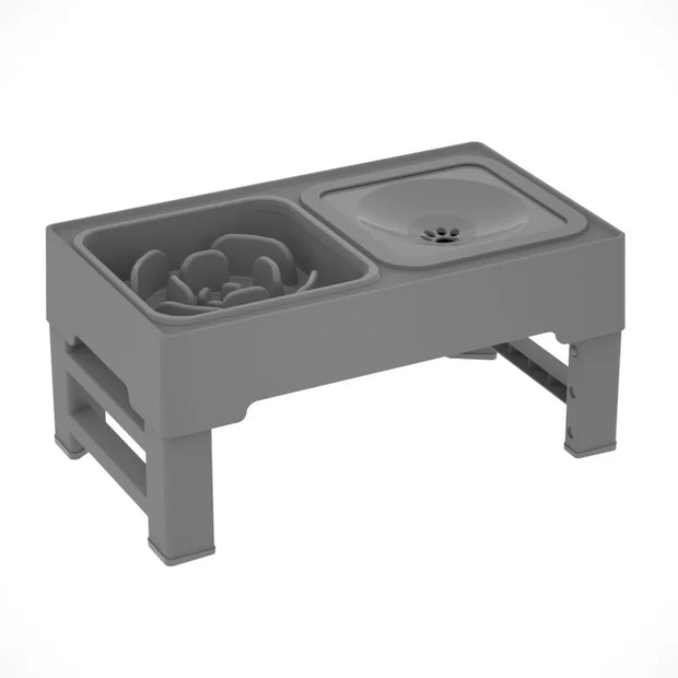 Elevated Dog Food Slow Feeder 4 Adjustable Heights Raised Dog Bowl Stand with Stainless Steel Bowls Anti Slip Dog Water Bowl - My Variety Superstore 25