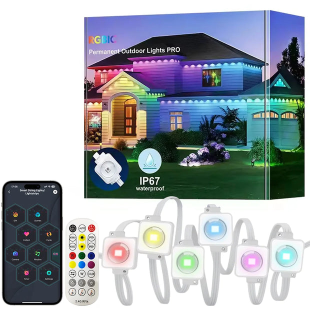 Stunning Smart RGBIC LED String Lights IP67 App Control Glow