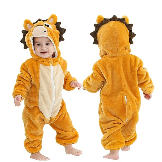 Adorable Dinosaur Baby Romper With Cozy Flannel For Ultimate Warmth