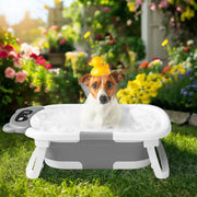 Foldable Baby Bathtub – Real-Time Temp Display, Non-Slip Design & Cushion Support for Shower