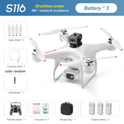 S116 MAX Drone Professional with 3 Batteries 8K Dual Camera Optical Flow Brushless 360° Obstacle Avoidance WIFI FPV RC Dron Toys - My Variety Superstore 25