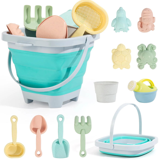Kids Beach Bucket and Shovel Set, Multifunctional Sand Toys for Outdoor Beach and Park Fun