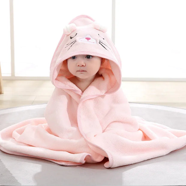 Dreamy Cartoon Animal Hooded Baby Towel Keeps Baby Cozy