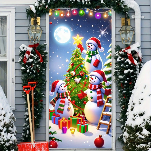 Joyful Festive Christmas Door Decor Washable Adds Joy