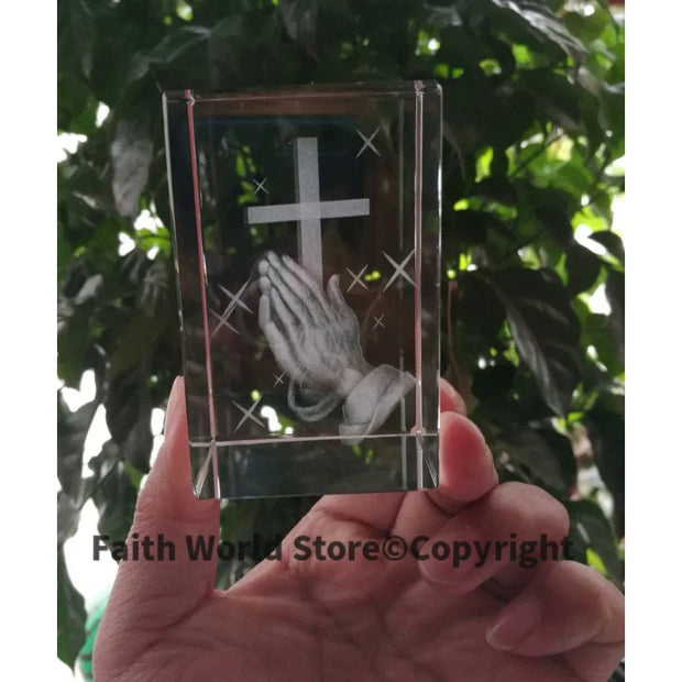 Stunning 3D Crystal Cross Statue Limited Edition Blessings