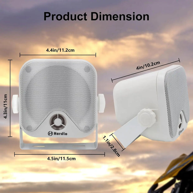 Herdio 4 Inch 240W 4PCS Bluetooth Golf Cart Speakers Waterproof Marine Speakers for Outdoor Boat ATV UTV Jeep Courtyard Powersports - My Variety Superstore 25